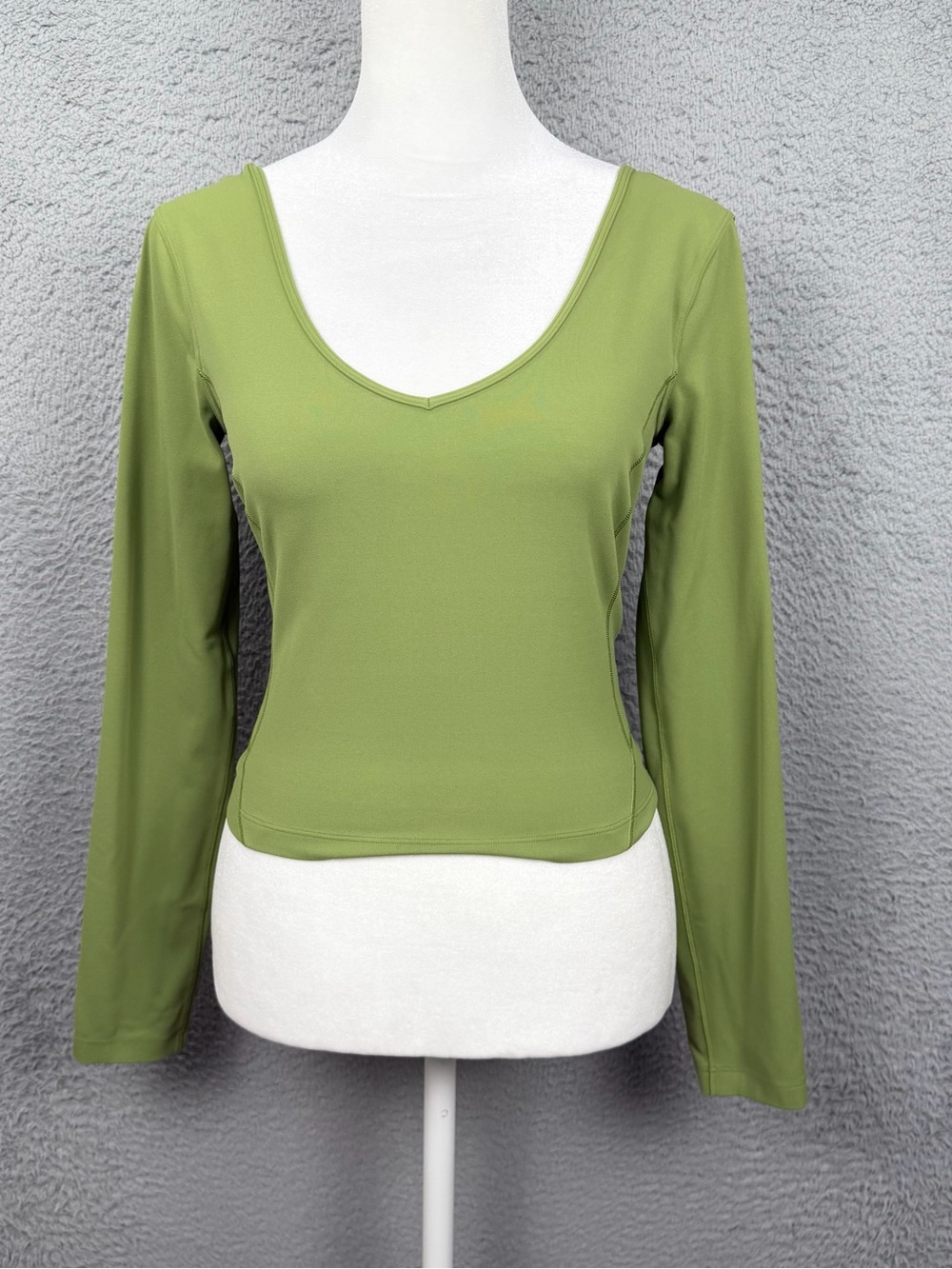Lululemon Align Long Sleeve Shirt Womens 4 Green V Neck Athletic Yoga Gym